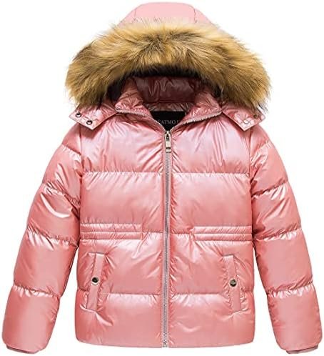 CREATMO US Girl's Kids Metallic Shiny Jacket with Detachable...