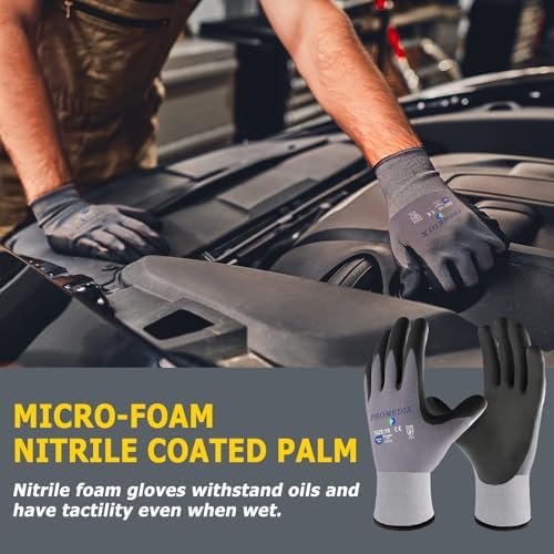 PROMEDIX P Nitrile Coated Work Gloves,MicroFoam Safety Work ...
