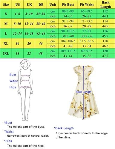 JASAMBAC Women's Floral High Low Dress for Wedding Guest Flo...