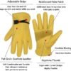 HLDD HANDLANDY Leather Work Gloves for Men & Women, Adjustab...