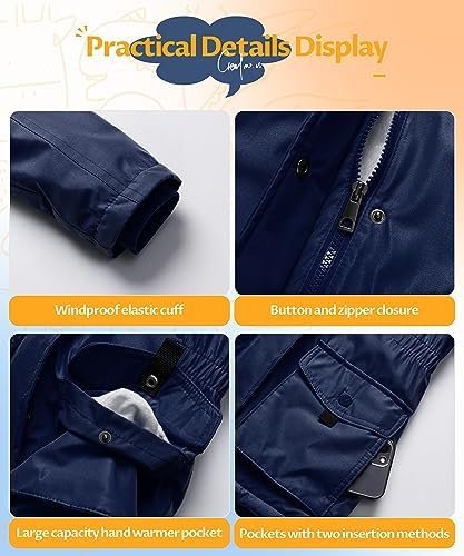 CREATMO US Girl's Sherpa Long Winter Coat Thicken Warm Parka...