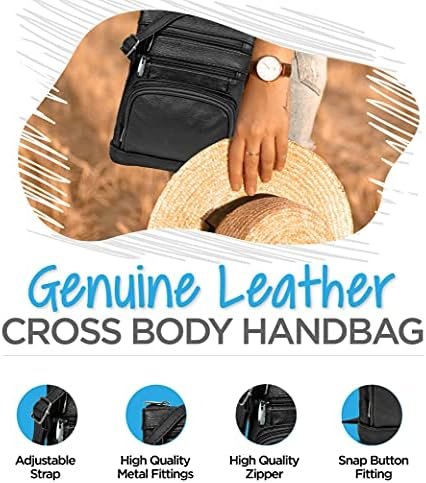 Krediz leather Crossbody Purses for Women, Multi Pocket Cros...