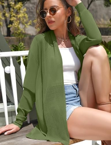 Totatuit Womens Summer Lightweight Sheer Kimono Cardigan Lon...