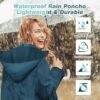 Womens Long Raincoats Waterproof Rain Jacket Lightweight Bre...