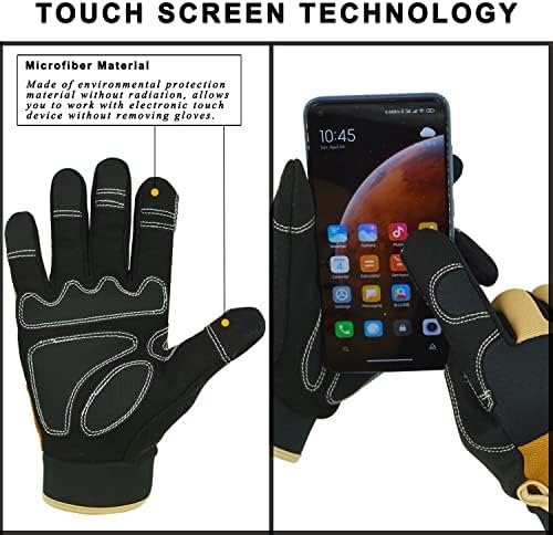 Thin Work Gloves for Men Women, Synthetic Leather Working Gl...