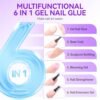 Nail Tips Gel Nail Glue: Geliek EC 2PCS 6 in 1 Adhesive Gel ...