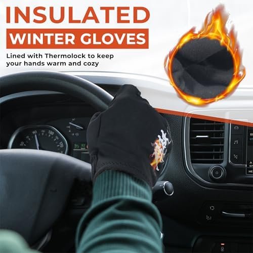 HANDLANDY Winter Running Gloves for Women & Men, Windproof W...