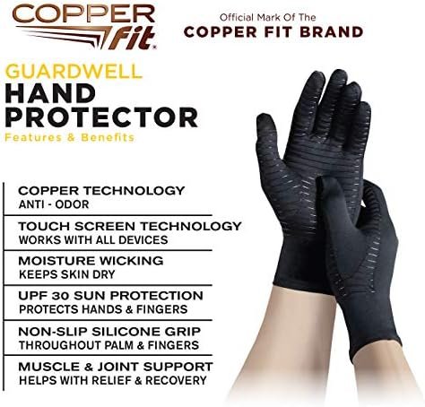 Copper Fit Guardwell Gloves Full Finger Hand Protection