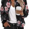 Zeagoo Women's Bomber Jacket Casual Coat Zip Up Outerwear Wi...