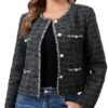 M.Infisavo Tweed Cardigan for Women Button Down Long Sleeve ...