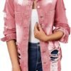 sexycherry Denim Jacket for Women Long Sleeve Classic Trucke...