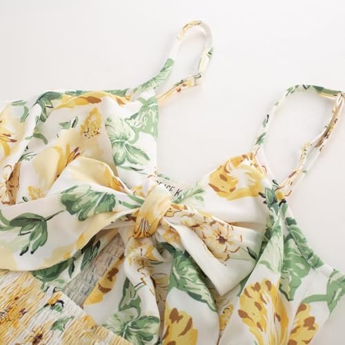 GRACE KARIN Women's 2025 Summer Beach Dress Floral V Neck Ti...