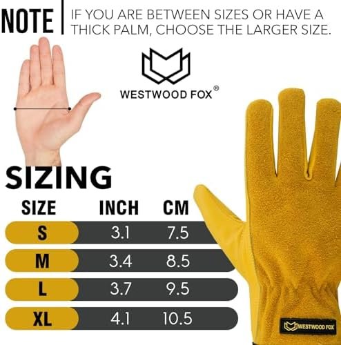 Work Gloves Men Heavy Duty Leather Gardening Gloves for Thor...