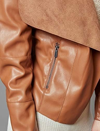 Escalier Women's Faux Leather Jackets Slim Open Front Lapel ...