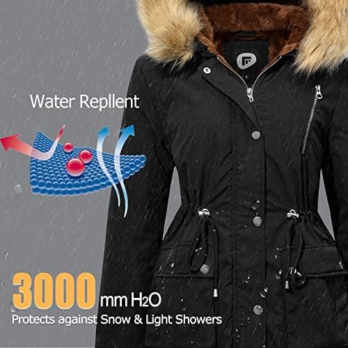 Women's Fur Hood Winter Parka Thicken Winter Jacket Coat Hoo...