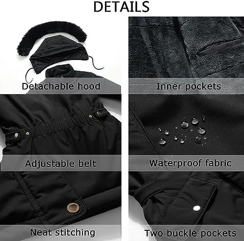 MOERDENG Women's Long Winter Down Coat Thicken Fleece Lined ...