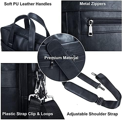 seyfocnia Men's Leather Messenger Bag, Laptop Briefcase Busi...