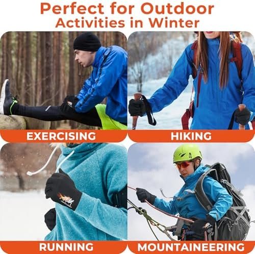 HANDLANDY Winter Running Gloves for Women & Men, Windproof W...