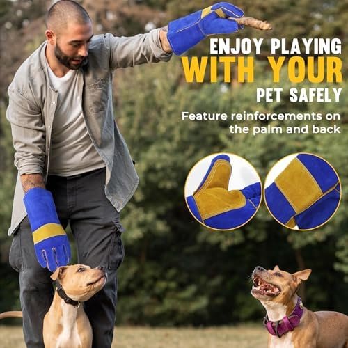 HLDD HANDLANDY Animal Handling Gloves, Bite Proof for Dog Tr...