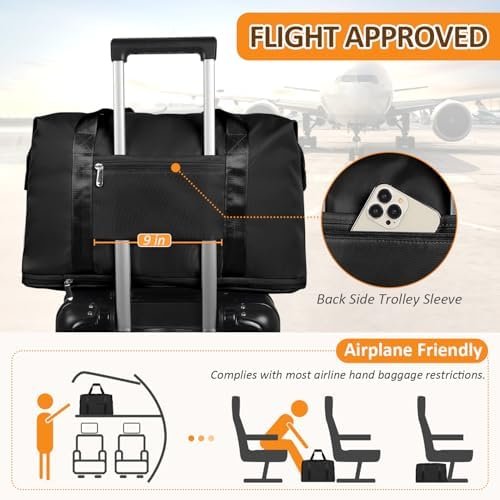Expandable Travel Duffle Bags Weekender Overnight Bags for W...