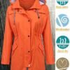 LOMON Raincoat Women Waterproof Long Hooded Trench Coats Lin...