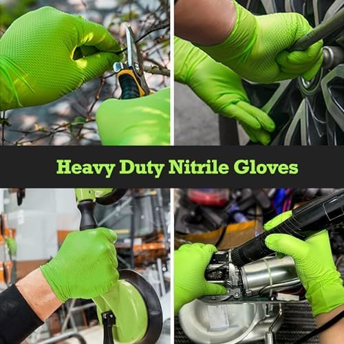 TitanFlex Thor Grip Heavy Duty Green Industrial Nitrile Glov...
