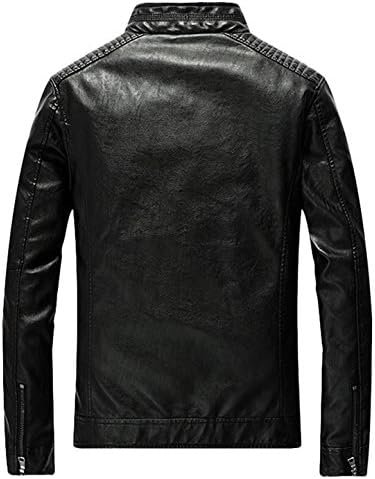 Youhan Men's Casual Zip Up Slim Bomber Faux Leather Jacket