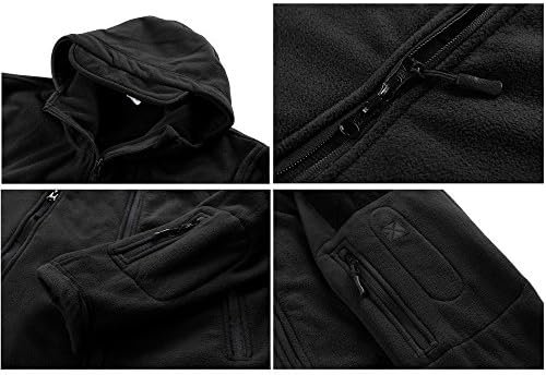 CRYSULLY Men's Military Tactical Sport Warm Fleece Hooded Ou...