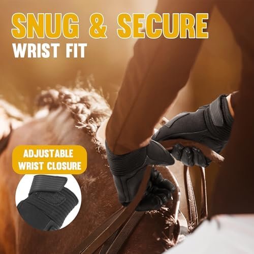 HANDALNDY Horse Riding Gloves, Equestrian Gloves Adult Kids ...