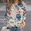 Women's Floral Skull Sweatshirts Flower 3D Printed Long Slee...