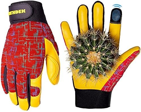 Gardening Gloves for Women and Men, Touchscreen Sheepskin Le...