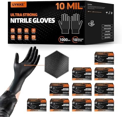 10 Mil Nitrile Gloves HEAVY DUTY Disposable Gloves Industria...