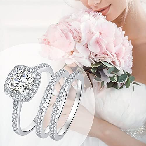 CEJUG Cubic Zirconia Wedding Rings for Women Bridal Ring Set...