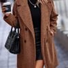 BTFBM Women 2025 Winter Faux Fur Coats Lapel Long Sleeve Fuz...