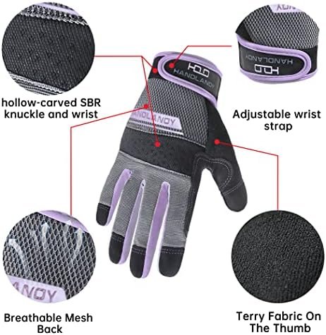 HANDLANDY Women Safety Work Gloves Utility Touch Screen Work...
