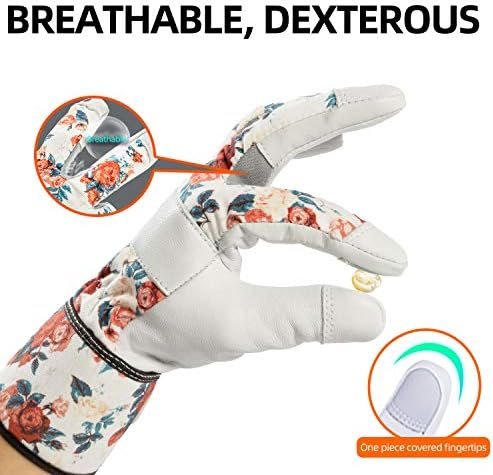Vgo... Gardening Gloves for Women, Goatskin leather,Puncture...