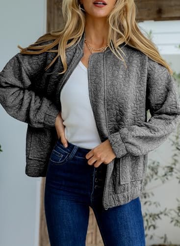 EVALESS Bomber Jackets for Women Spring Fashion 2025 Cute Ja...