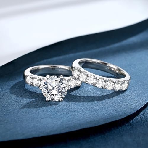 Moissanite Rings for Women Moissanite Bridal Ring Sets Weddi...