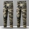 ZEFOTIM Casual Pants for Men Camouflage/Solid Color Cinch Bo...