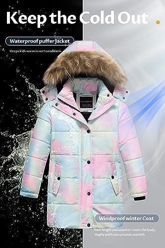 CREATMO US Girl's Winter Fleece Lined Long Parka Puffer Coat...