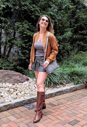 Zeagoo Bomber Jacket Women Varsity Casual Striped Button Dow...