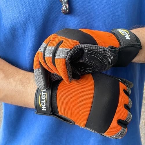 Safety Work Gloves for Men&Women Rubber Coated Dotted Grip N...