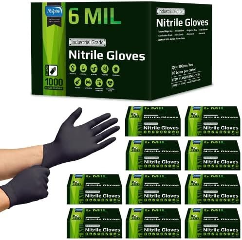 Inspire HEAVY DUTY 6Mil ORIGINAL Quality Stretch Nitrile Bla... Inspire HEAVY DUTY 6Mil ORIGINAL Quality Stretch Nitrile Bla...