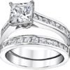 4.3 Carats Sterling Silver Cubic Zirconia Bridal Set Engagem...