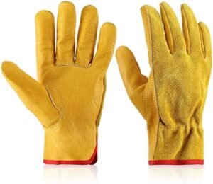 Patelai Garden Gloves Leather Gardening Gloves Thorn and Cut... Patelai Garden Gloves Leather Gardening Gloves Thorn and Cut...