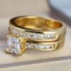 TWO RINGS His Hers Wedding Ring Sets Couples Rings Women's B...