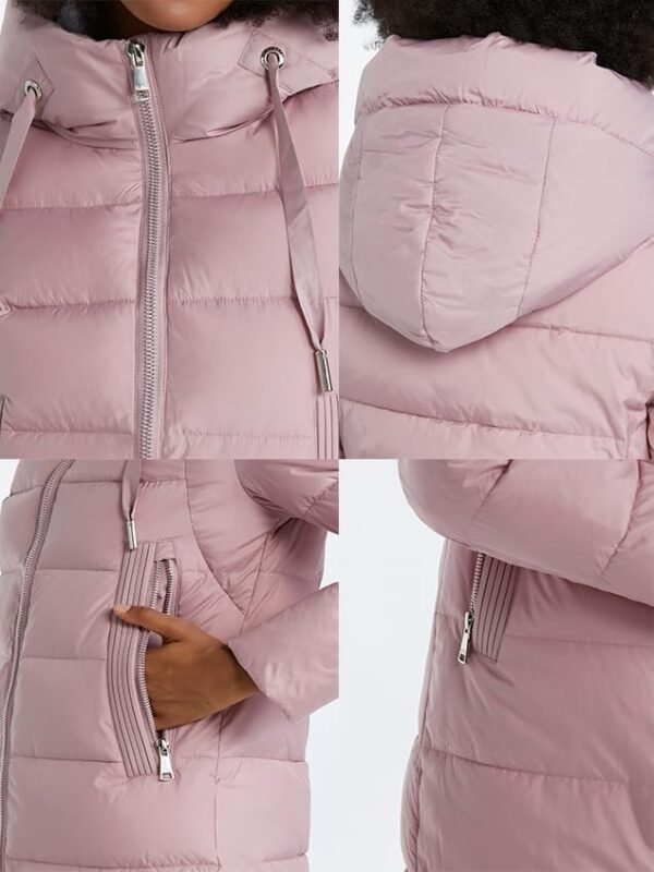 Women's Long Puffer Jacket Casual Zip Up Quilted Hooded Thic...