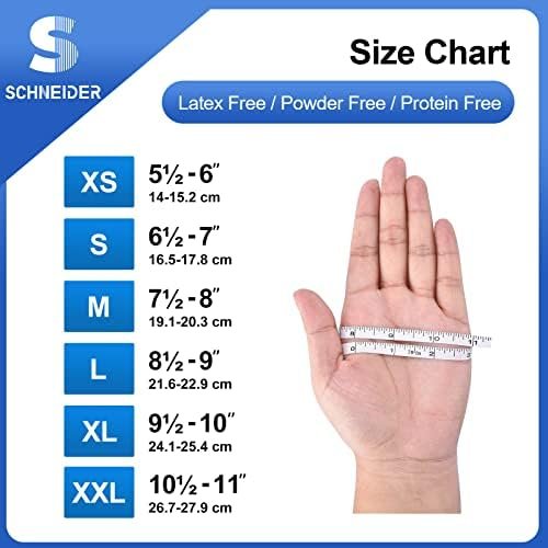 Schneider Nitrile Exam Gloves, Blue, 4 mil, Powder-Free, Lat...