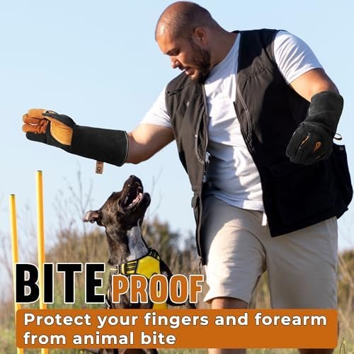 HLDD HANDLANDY Animal Handling Gloves, Bite Proof for Dog Tr...