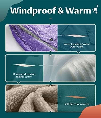 CREATMO US Girl's Long Winter Warm Parka Sherpa Trimmed Coll...